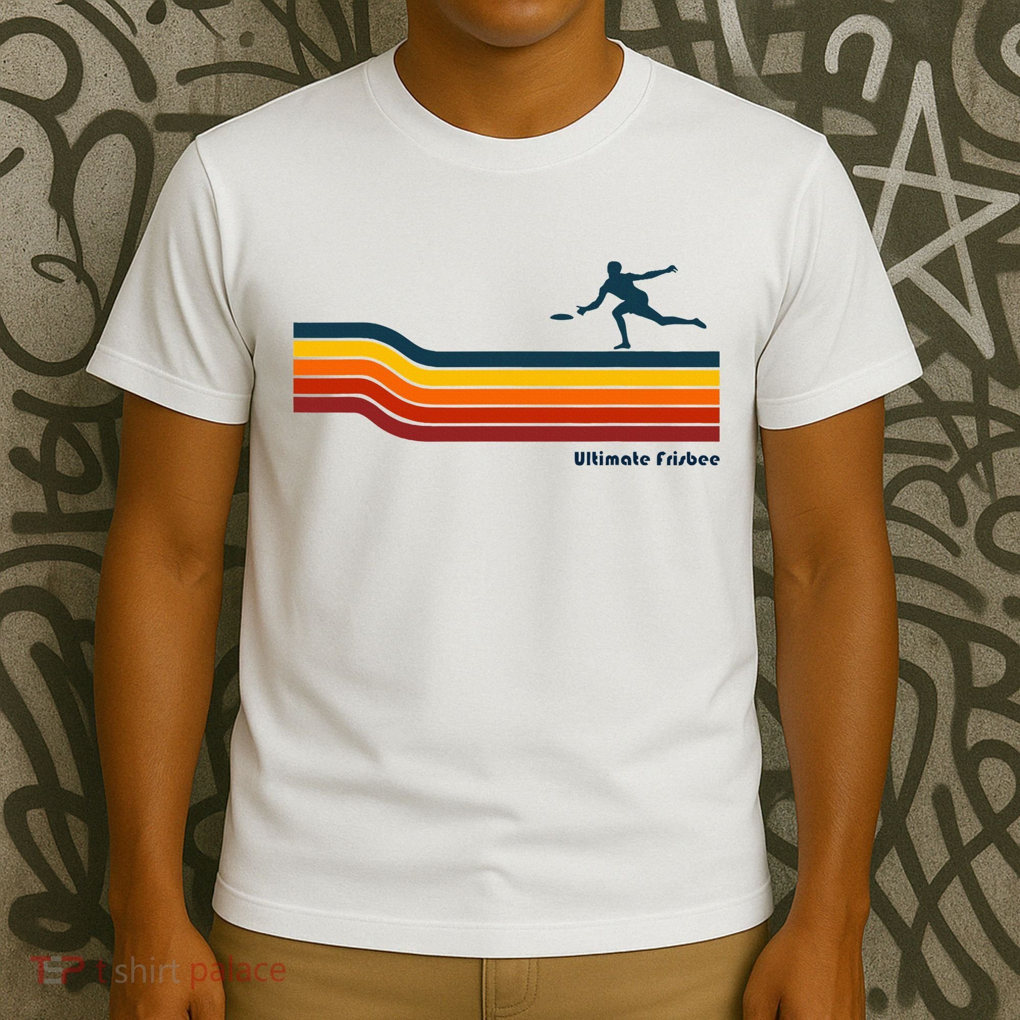Ultimate Frisbee Retro Color Lines T-Shirt