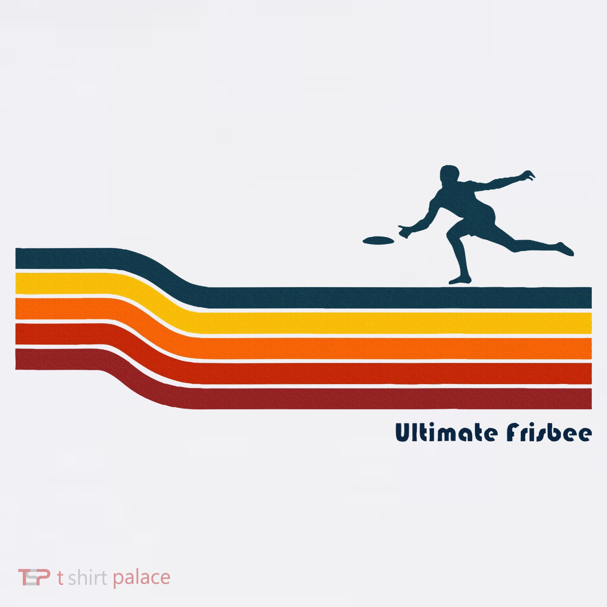 Ultimate Frisbee Retro Color Lines T-Shirt