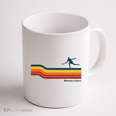 Ultimate Frisbee Retro Color Lines Coffee Mug back