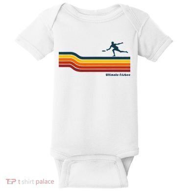 Ultimate Frisbee Retro Color Lines Baby Bodysuit