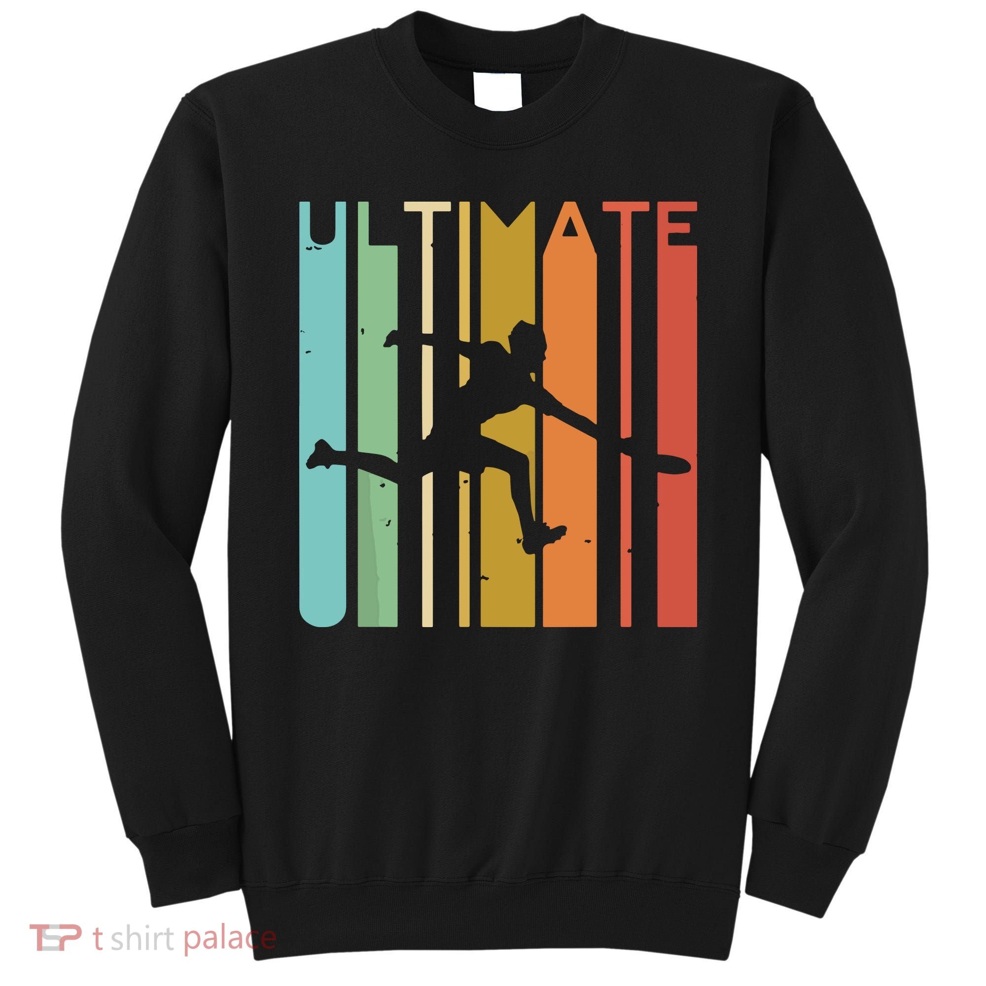 Ultimate Frisbee Retro Player Flying Disc Throwing Sweatshirt