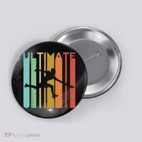 Ultimate Frisbee Retro Player Flying Disc Throwing Button thumb 0