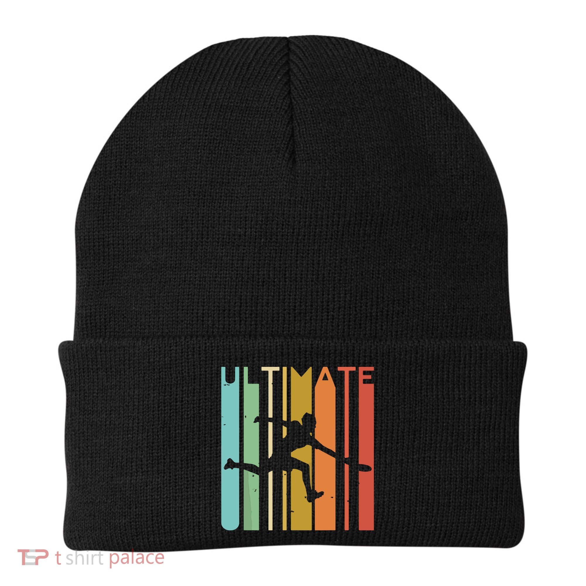 Ultimate Frisbee Retro Player Flying Disc Throwing Beanie