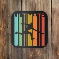 Ultimate Frisbee Retro Player Flying Disc Throwing Coaster thumb 0