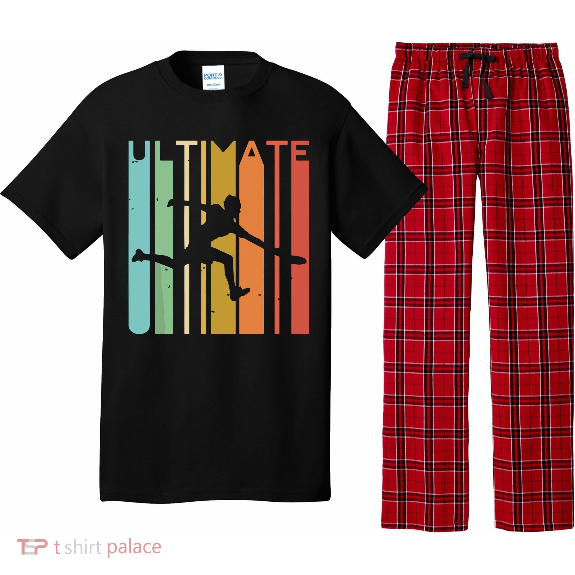 Ultimate Frisbee Retro Player Flying Disc Throwing Pajama Set