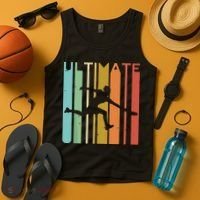 Ultimate Frisbee Retro Player Flying Disc Throwing Tank Top thumb 4