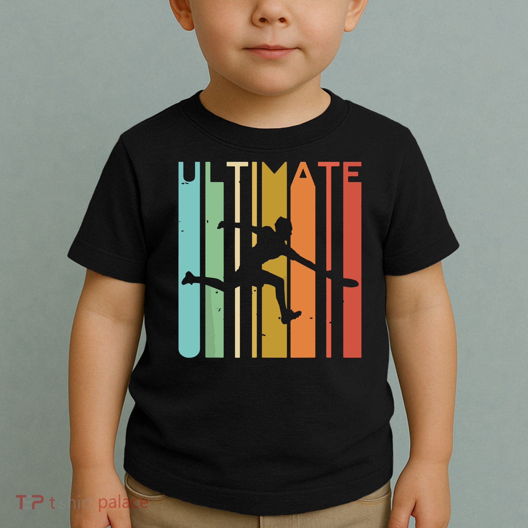 Ultimate Frisbee Retro Player Flying Disc Throwing Toddler T-Shirt