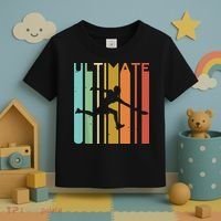 Ultimate Frisbee Retro Player Flying Disc Throwing Toddler T-Shirt thumb 3