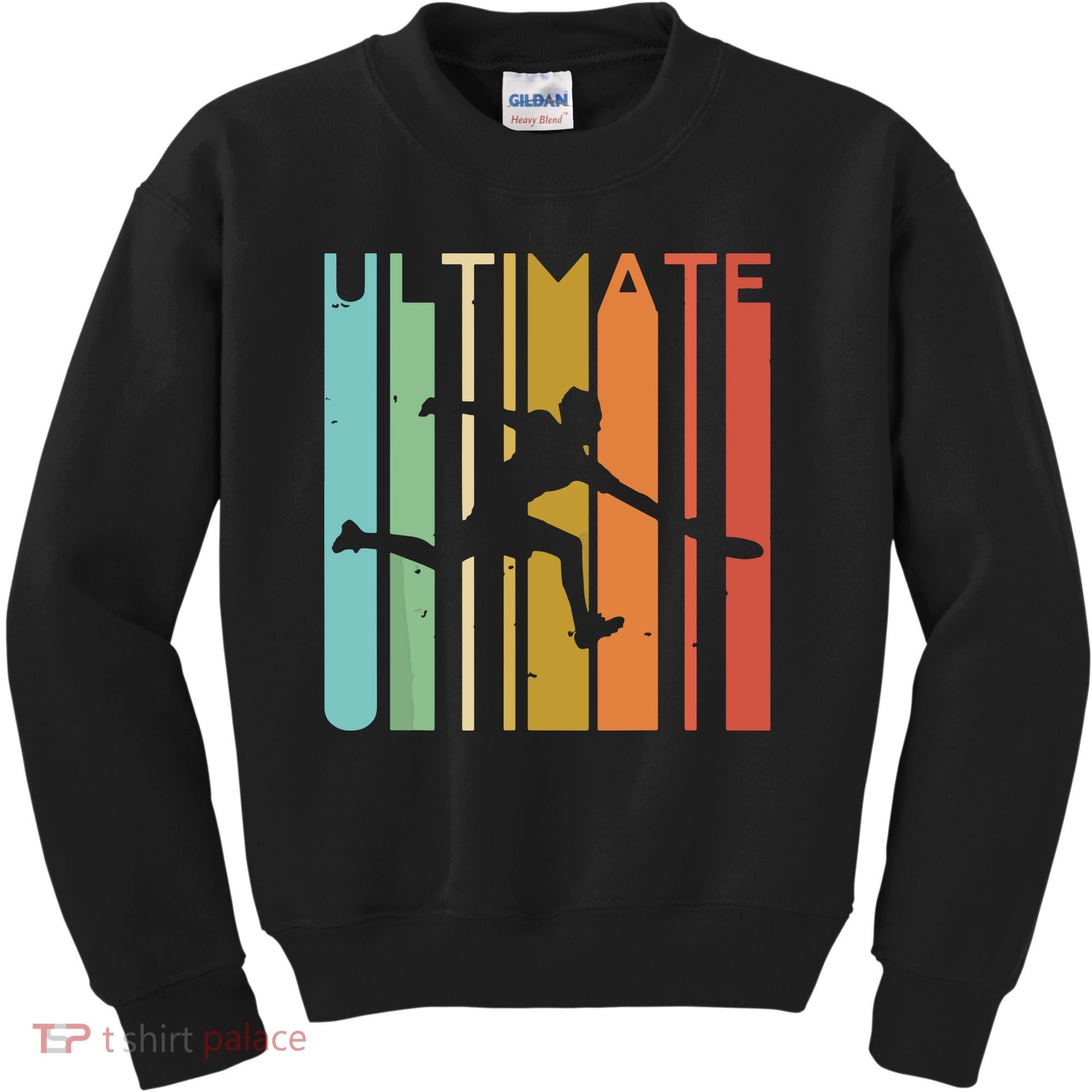 Ultimate Frisbee Retro Player Flying Disc Throwing Kids Sweatshirt