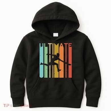 Ultimate Frisbee Retro Player Flying Disc Throwing Kids Hoodie