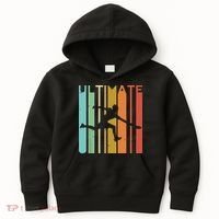 Ultimate Frisbee Retro Player Flying Disc Throwing Kids Hoodie thumb 0