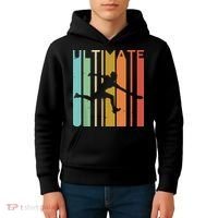 Ultimate Frisbee Retro Player Flying Disc Throwing Kids Hoodie thumb 4