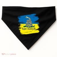 Ukrainian Flag Russian War Ship Go Fuck Yourself USA-Made Doggie Bandana thumb 0