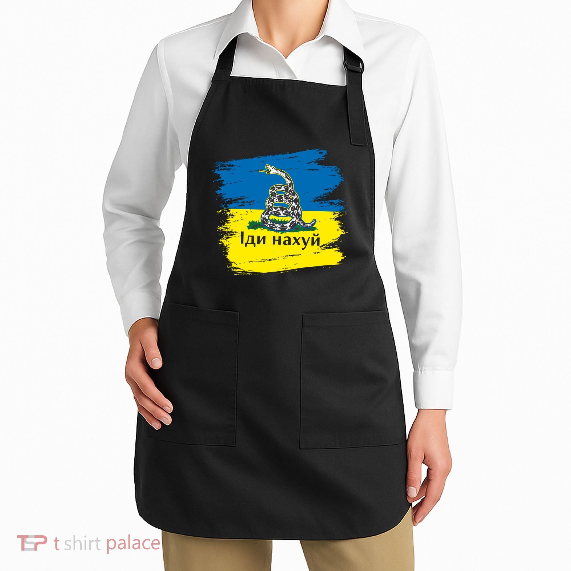 Ukrainian Flag Russian War Ship Go Fuck Yourself Apron