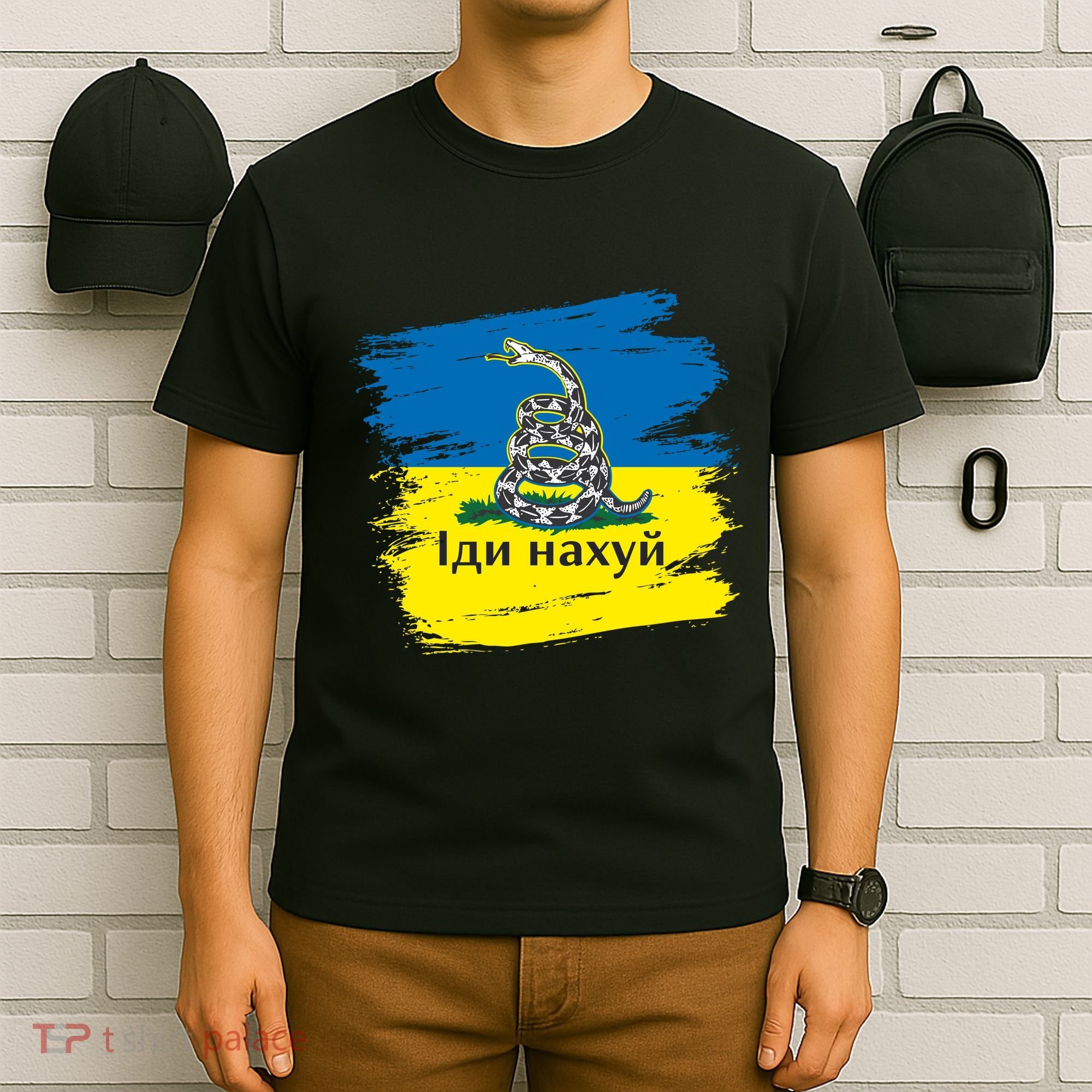 Ukrainian Flag Russian War Ship Go Fuck Yourself T-Shirt