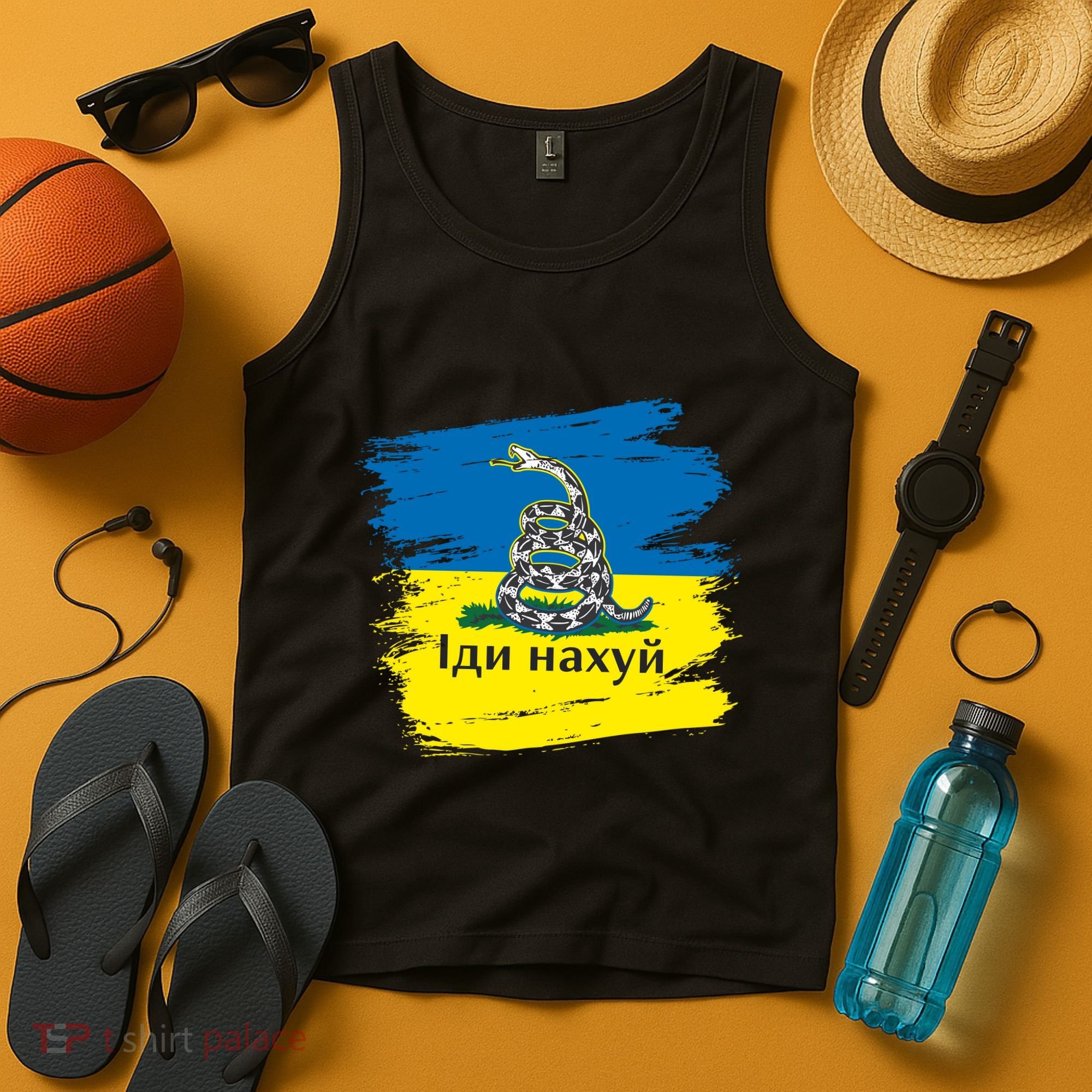 Ukrainian Flag Russian War Ship Go Fuck Yourself Tank Top