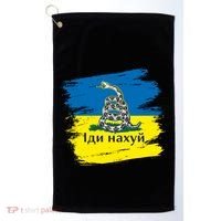 Ukrainian Flag Russian War Ship Go Fuck Yourself Golf Towel thumb 0