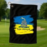 Ukrainian Flag Russian War Ship Go Fuck Yourself Golf Towel thumb 1