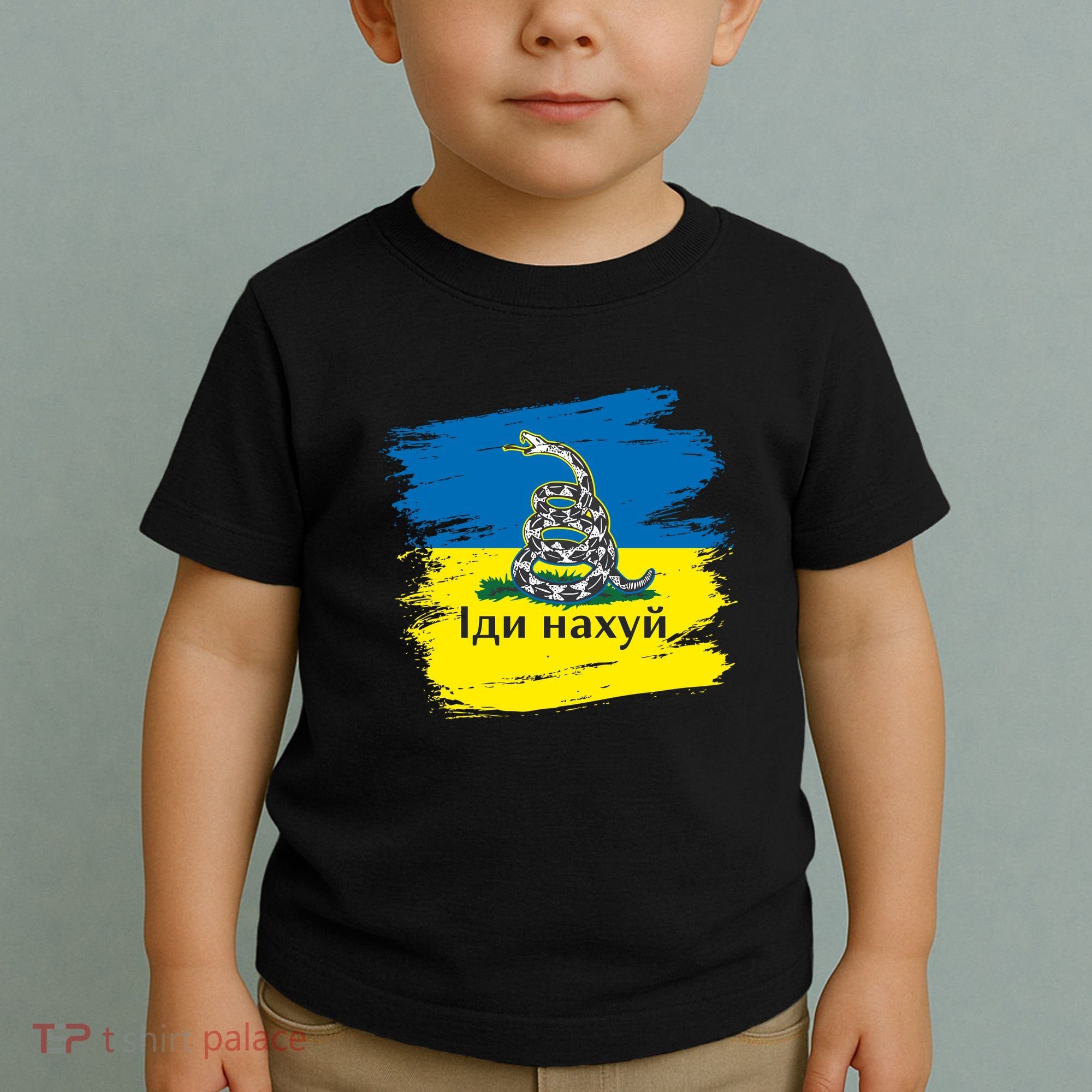 Ukrainian Flag Russian War Ship Go Fuck Yourself Toddler T-Shirt