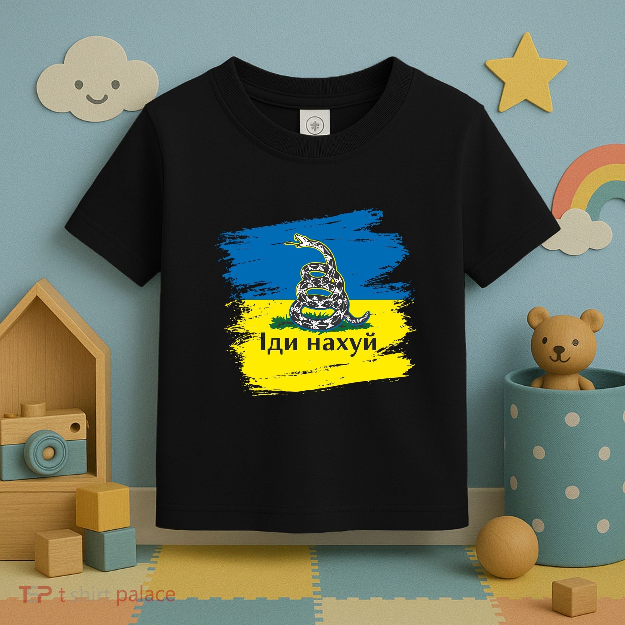 Ukrainian Flag Russian War Ship Go Fuck Yourself Toddler T-Shirt
