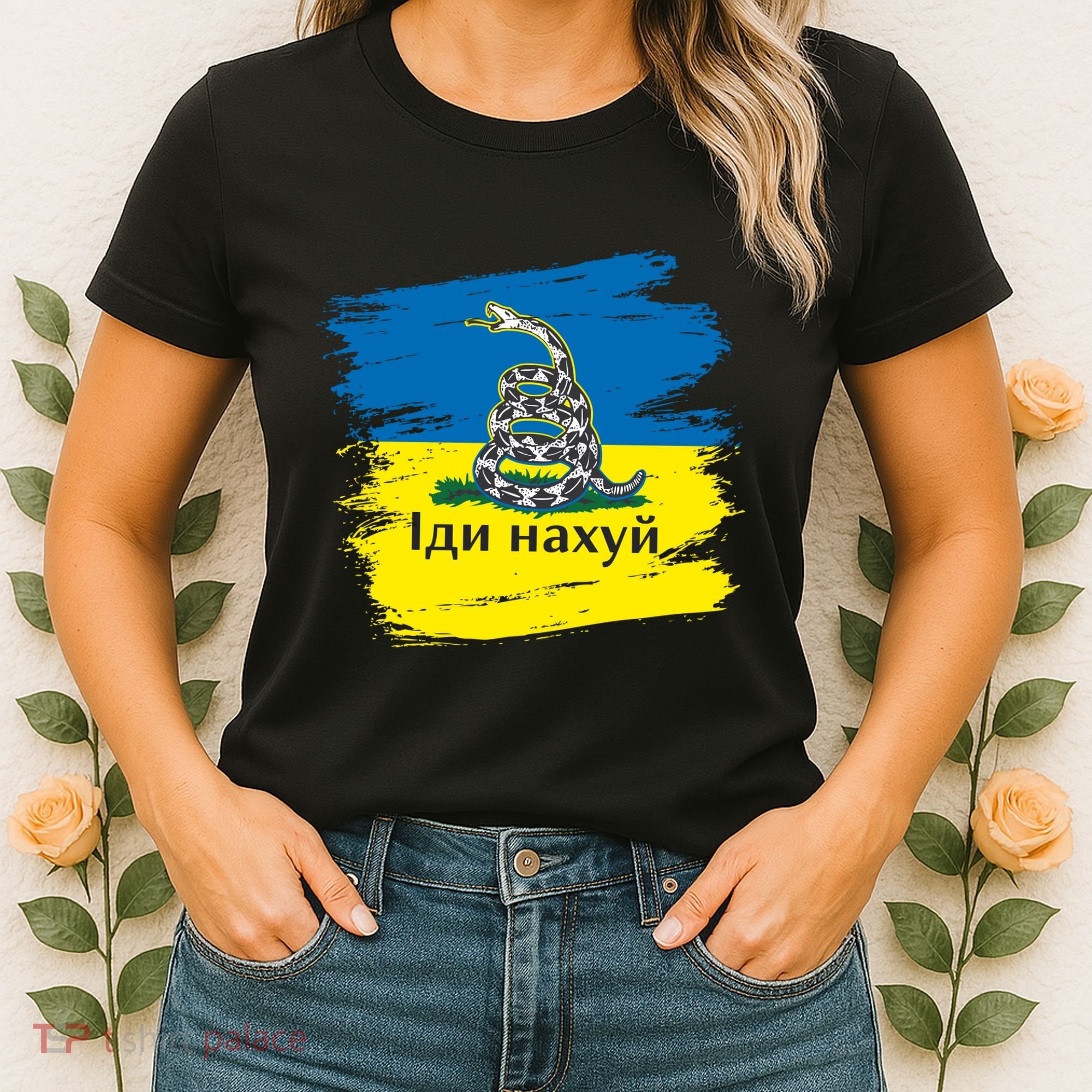 Ukrainian Flag Russian War Ship Go Fuck Yourself Women's T-Shirt