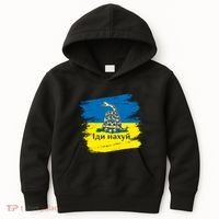 Ukrainian Flag Russian War Ship Go Fuck Yourself Kids Hoodie thumb 0
