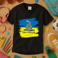 Ukrainian Flag Russian War Ship Go Fuck Yourself Kids T-Shirt thumb 3