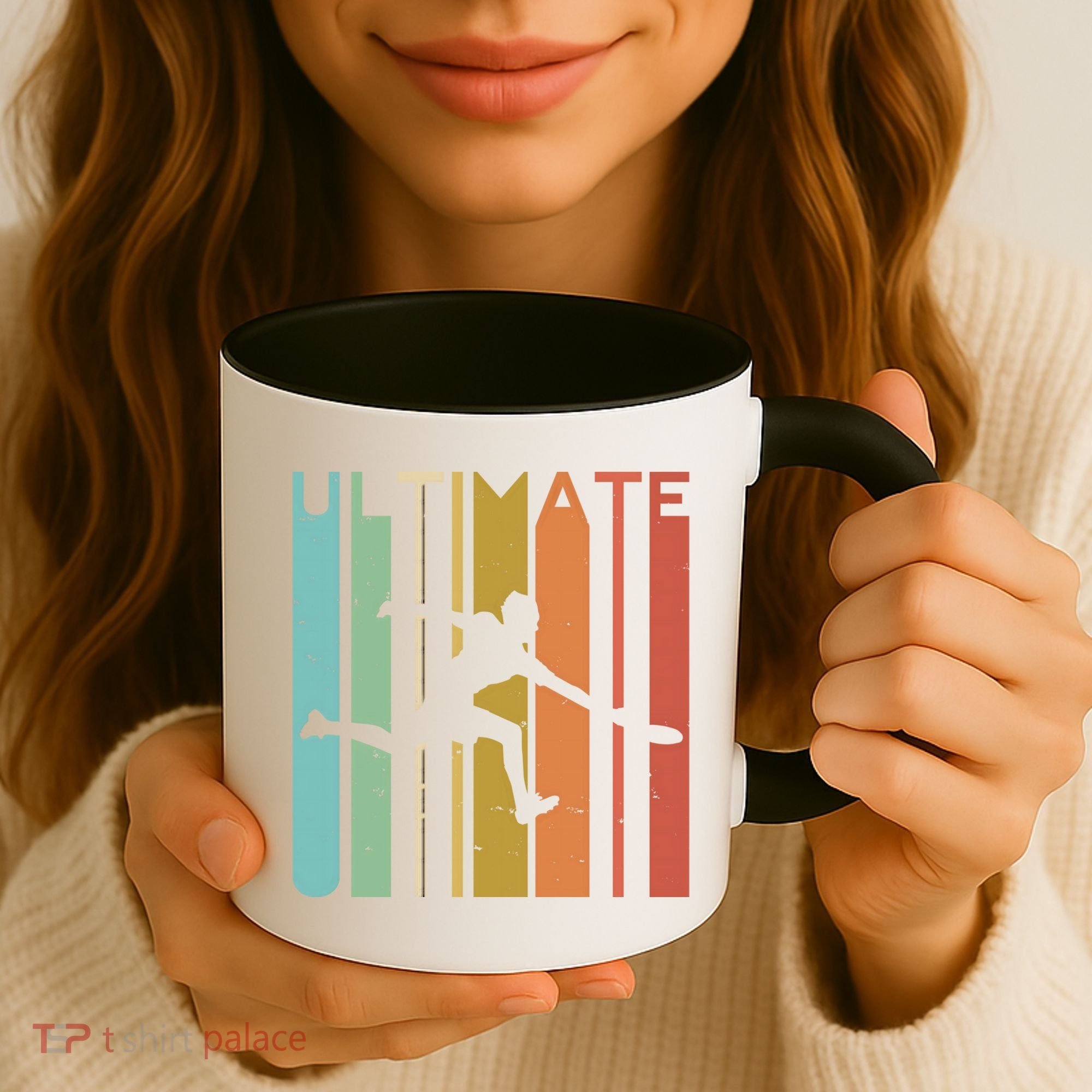 Ultimate Frisbee Retro Player Flying Disc College Cute Gift Coffee Mug