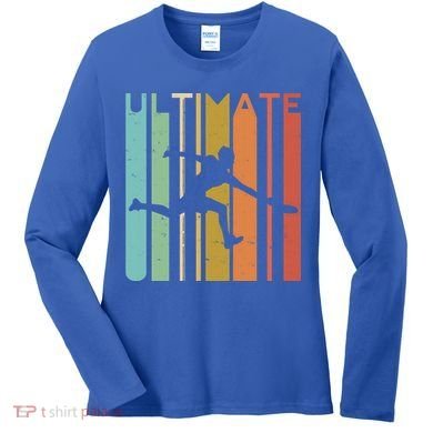 Ultimate Frisbee Retro Player Flying Disc College Cute Gift Women's Long Sleeve Shirt