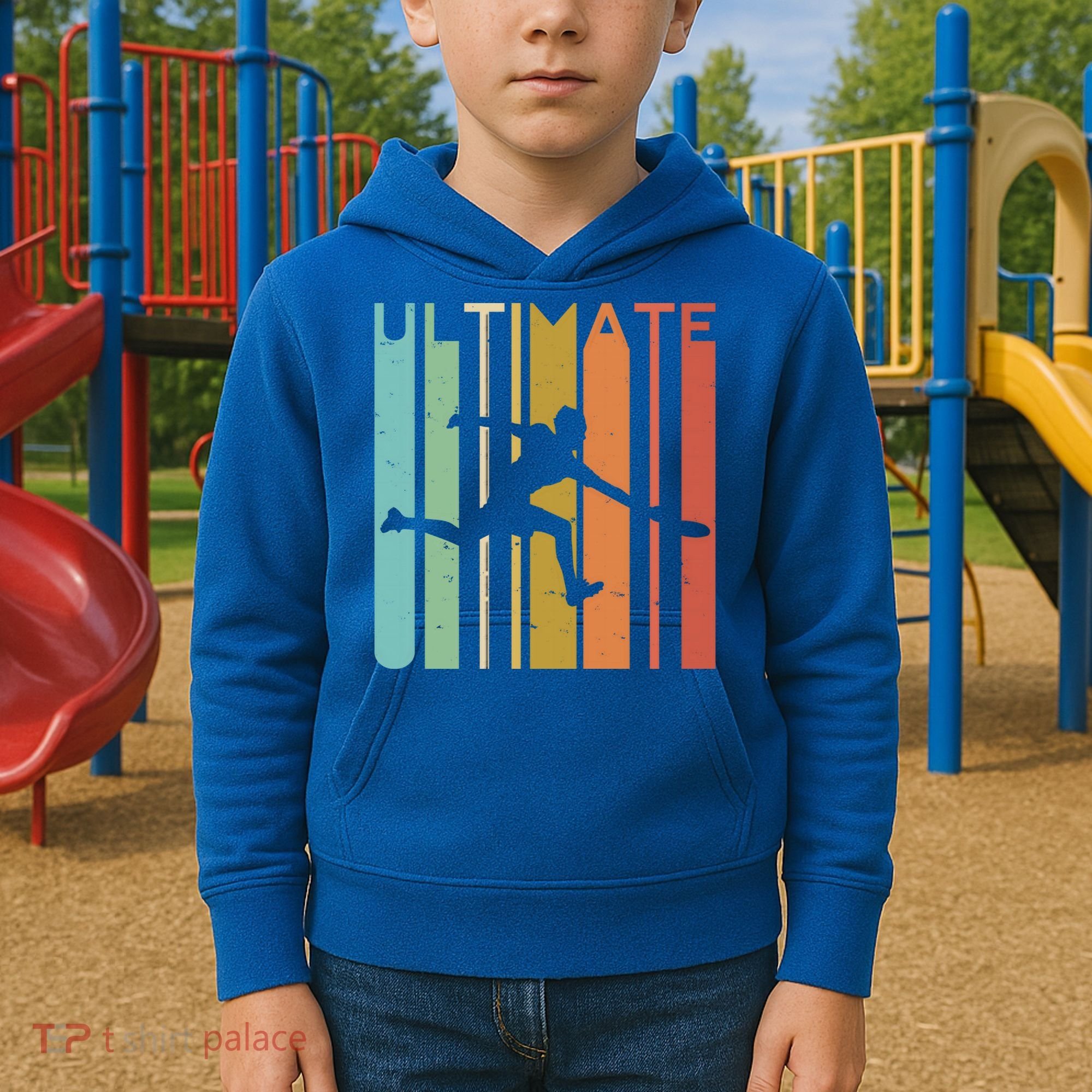 Ultimate Frisbee Retro Player Flying Disc College Cute Gift Kids Hoodie