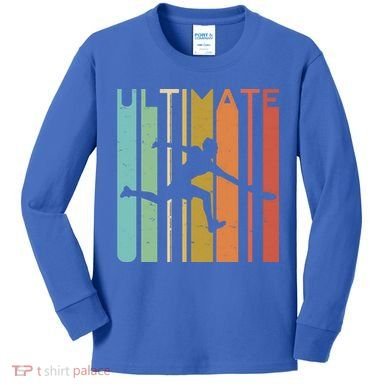 Ultimate Frisbee Retro Player Flying Disc College Cute Gift Kids Long Sleeve Shirt