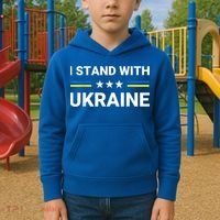 Ukrainian Flag Support Ukraine Freedom I Stand With Ukraine Gift Kids Hoodie thumb 2