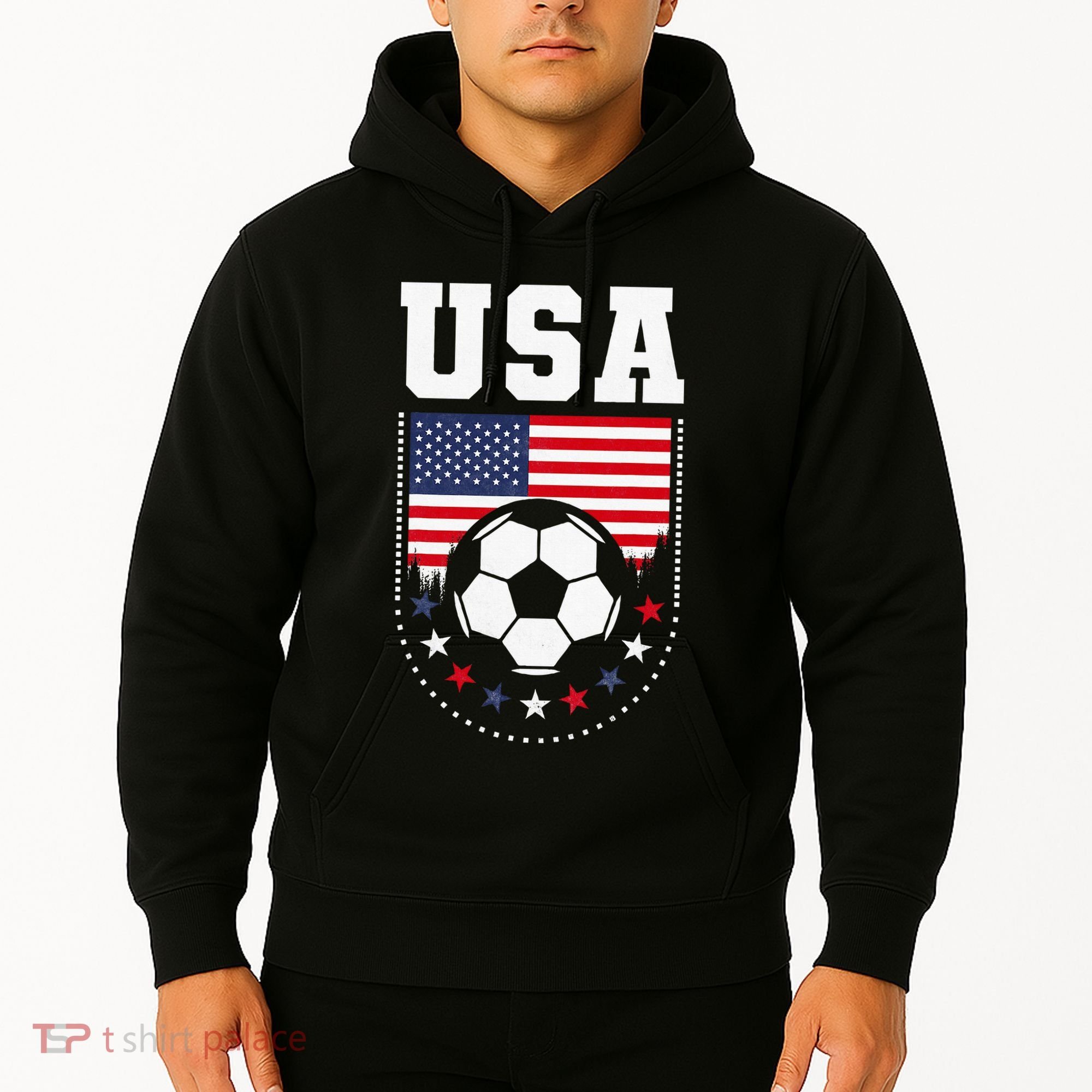 Usa Flag Soccer Fan Hoodie