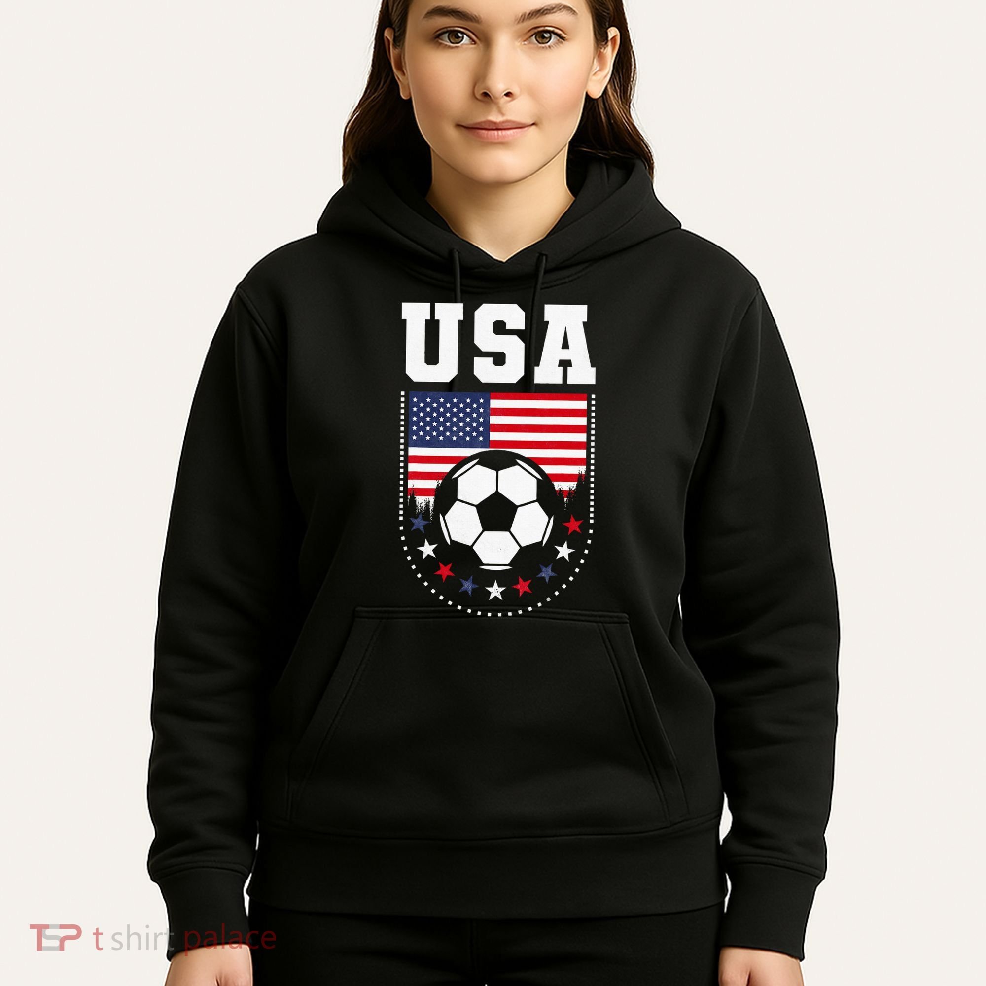 Usa Flag Soccer Fan Hoodie
