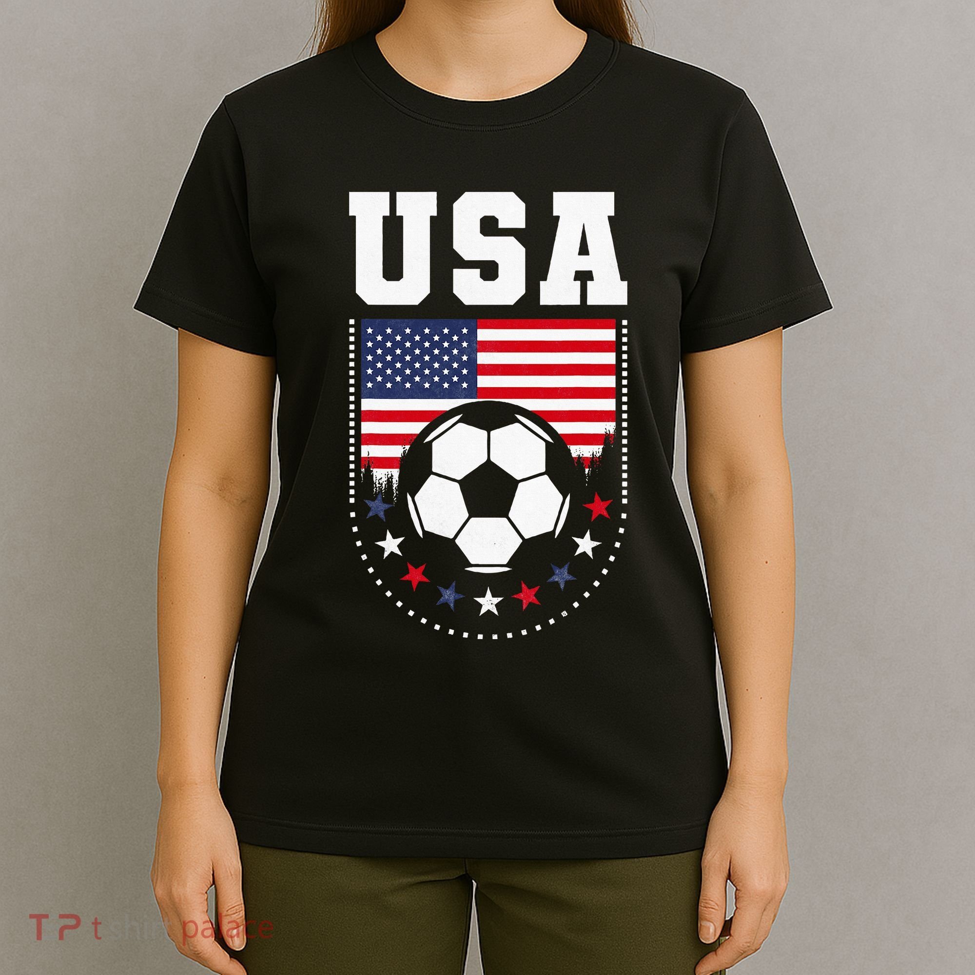 Usa Flag Soccer Fan T-Shirt