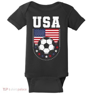 Usa Flag Soccer Fan Baby Bodysuit