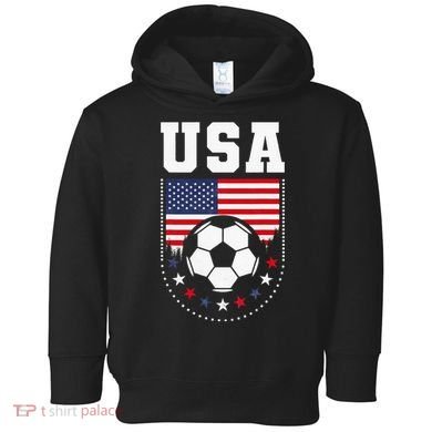 Usa Flag Soccer Fan Toddler Hoodie