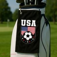Usa Flag Soccer Fan Golf Towel thumb 2