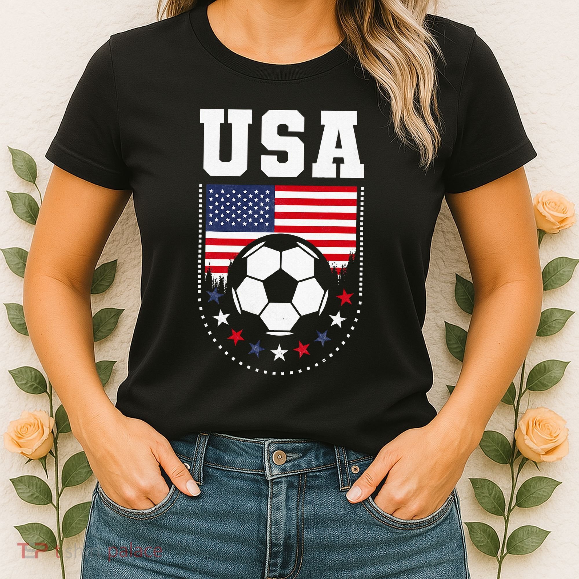 Usa Flag Soccer Fan Women's T-Shirt