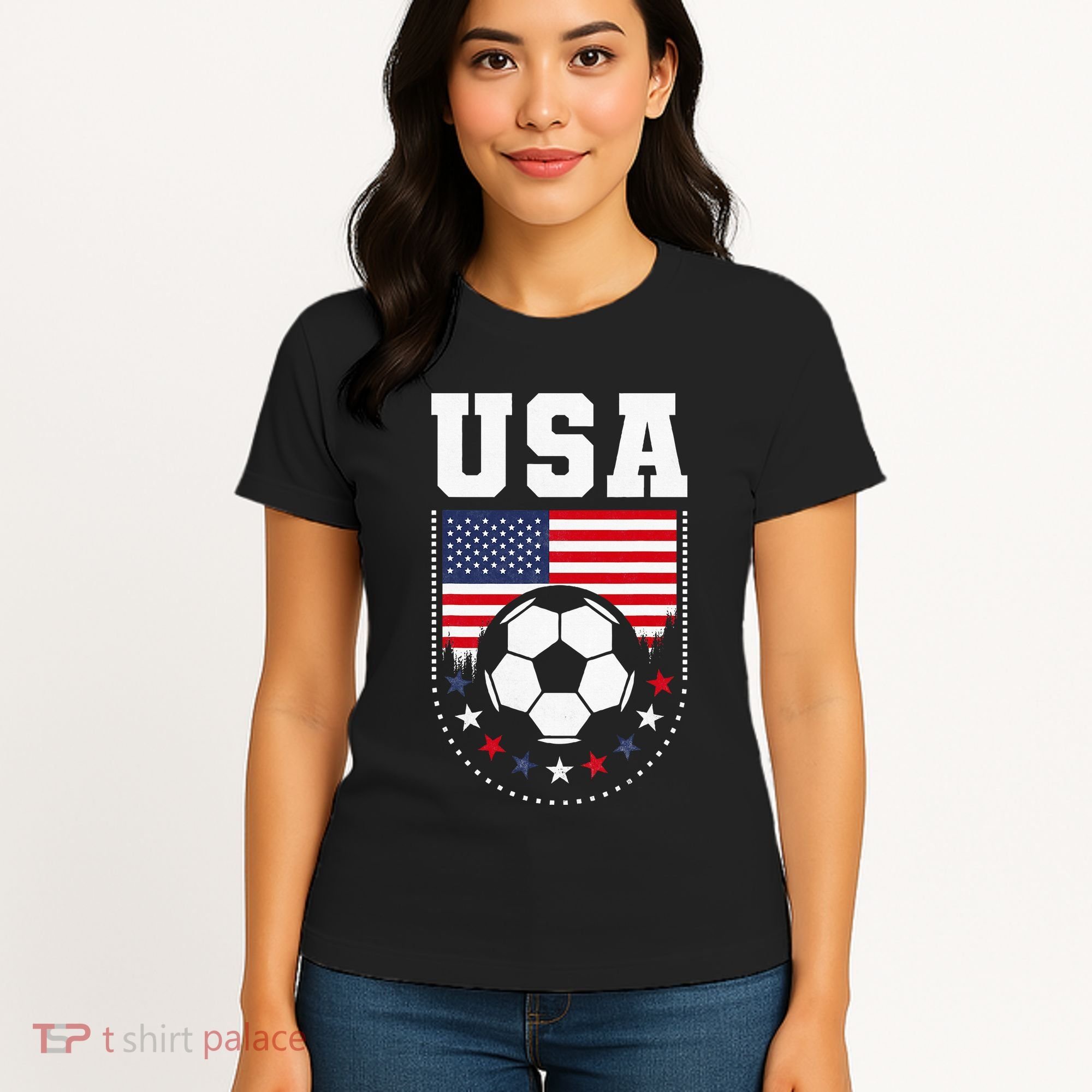 Usa Flag Soccer Fan Women's T-Shirt