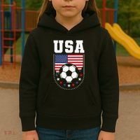 Usa Flag Soccer Fan Kids Hoodie thumb 3