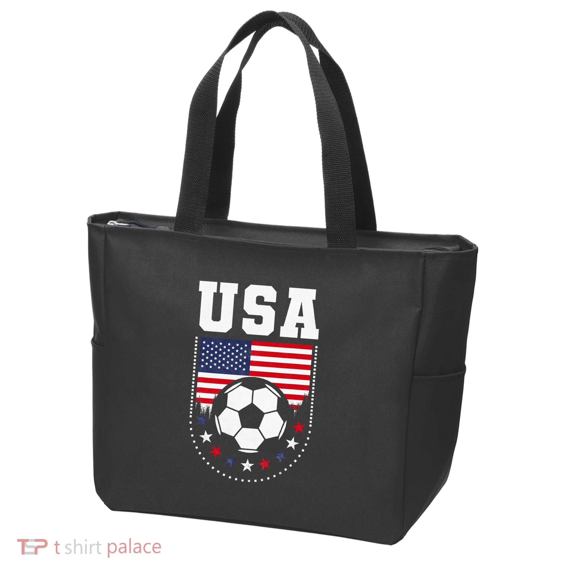 Usa Flag Soccer Fan Tote Bag