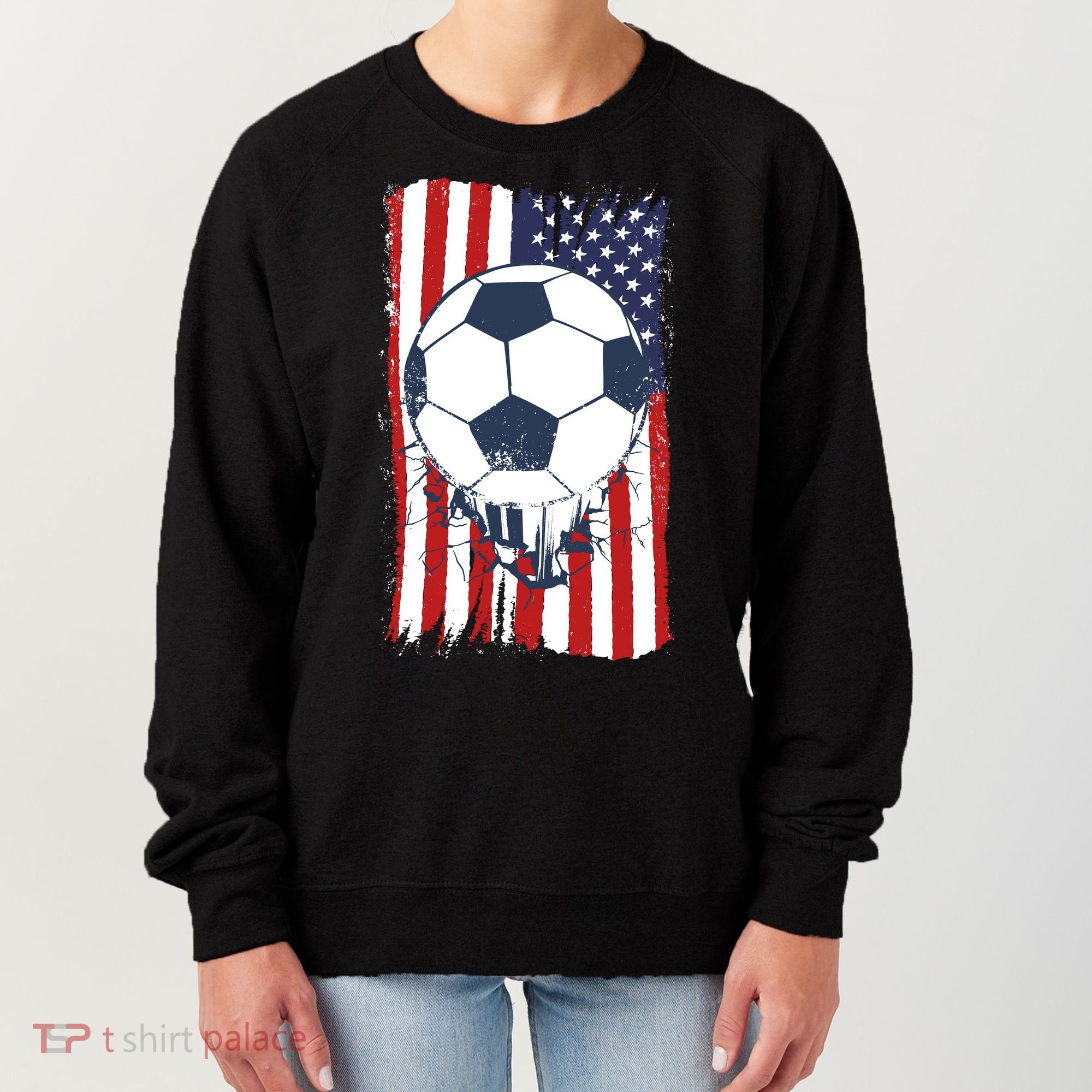 USA Flag Soccer Lover Women's Sweatshirt