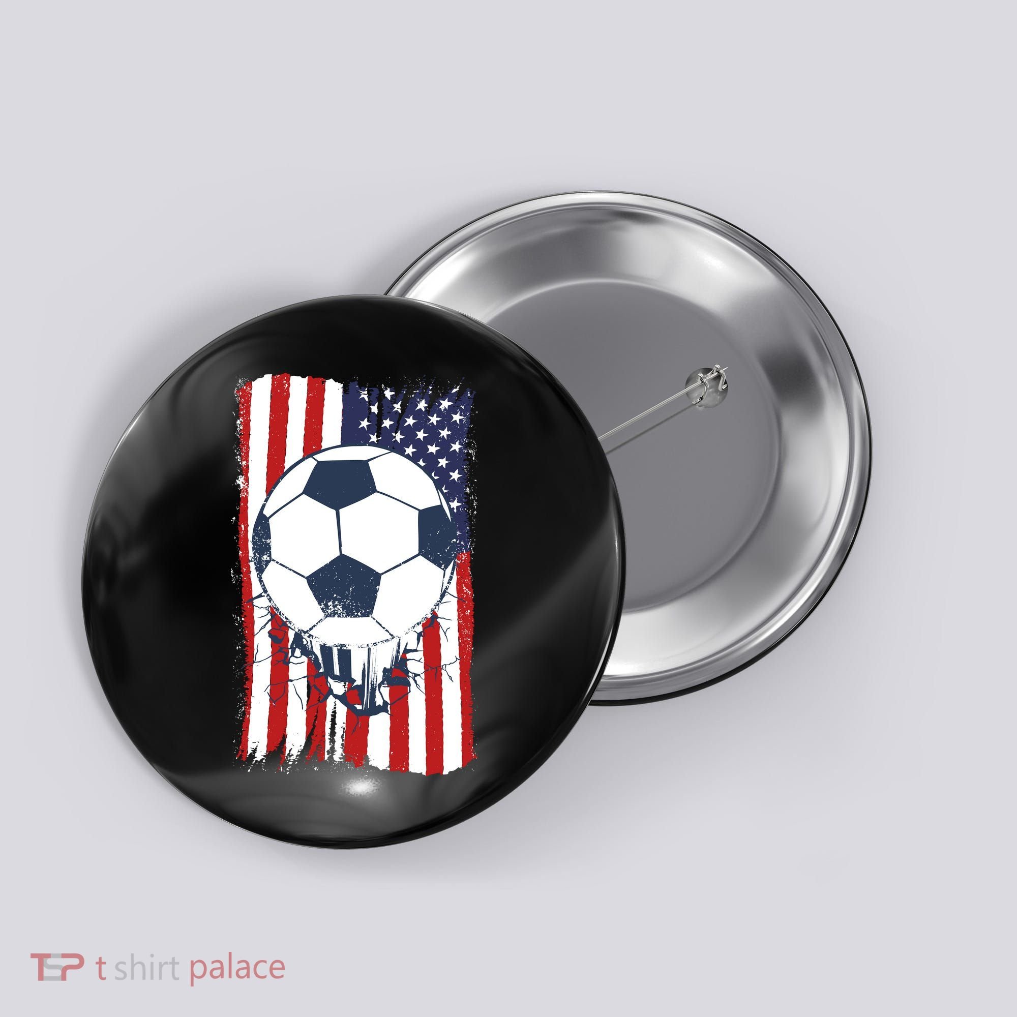 USA Flag Soccer Lover Button