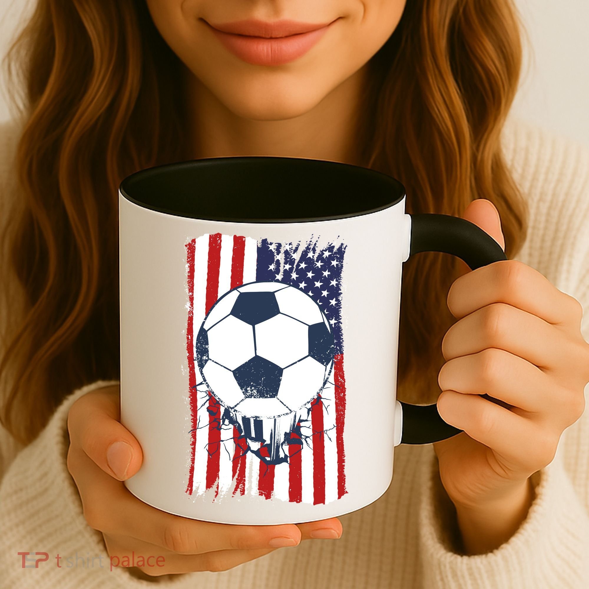 USA Flag Soccer Lover Coffee Mug