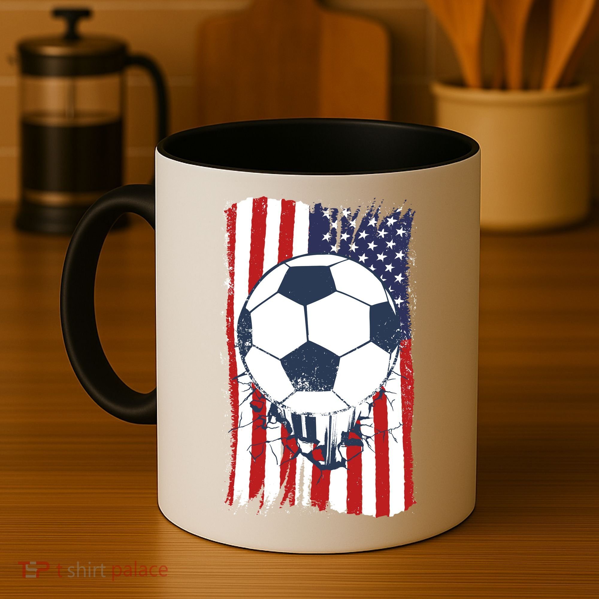 USA Flag Soccer Lover Coffee Mug