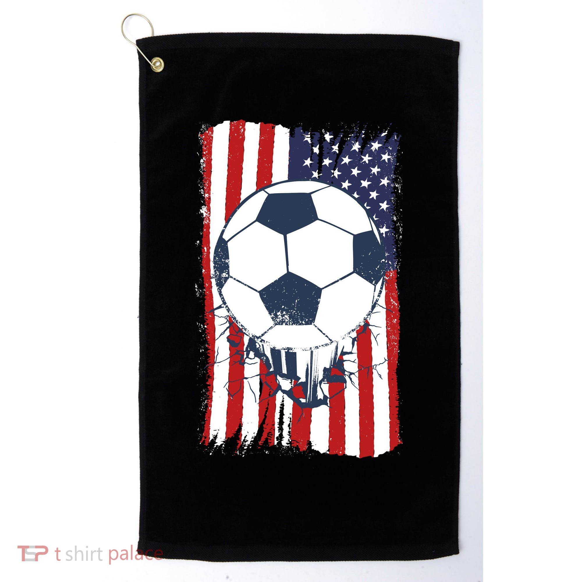 USA Flag Soccer Lover Golf Towel