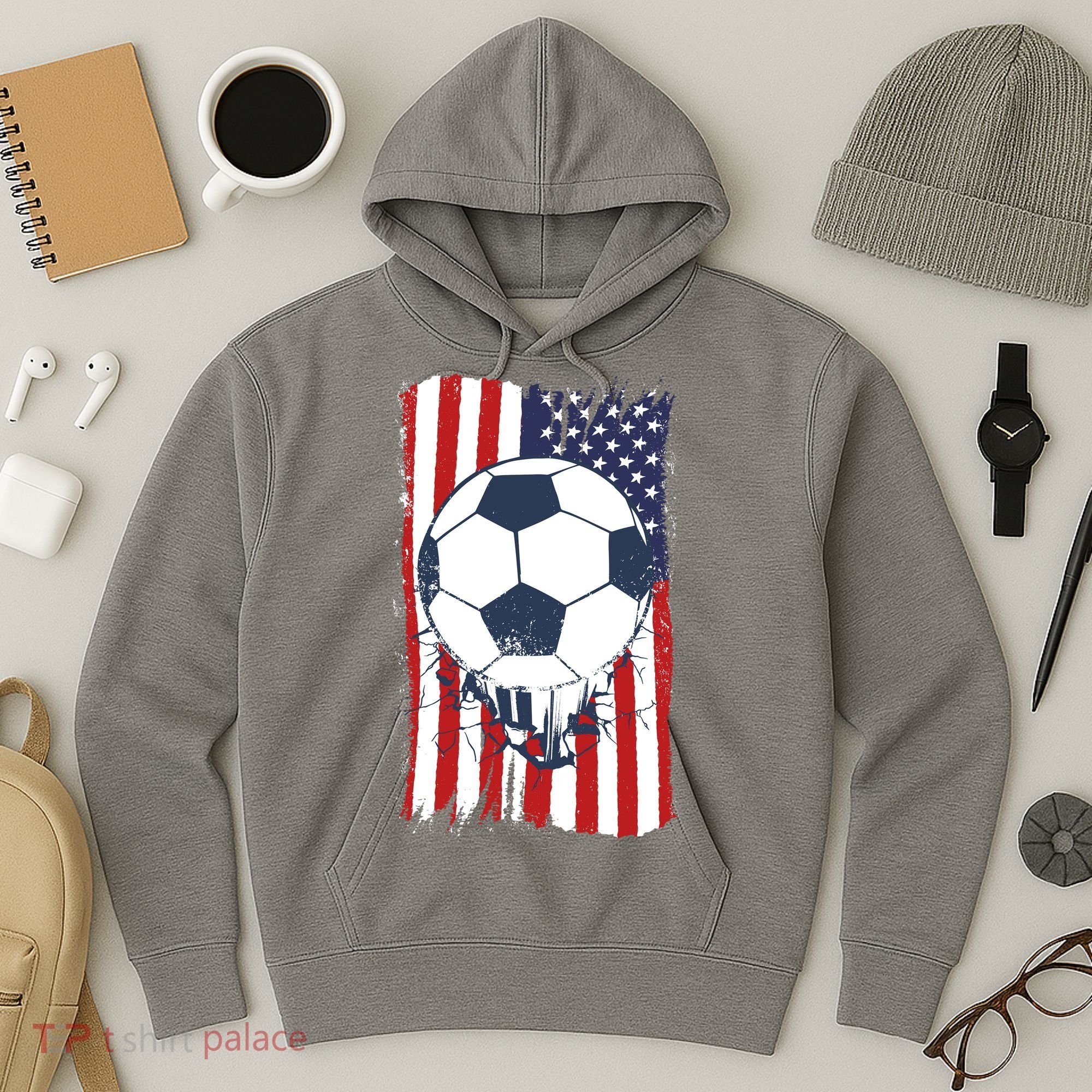 USA Flag Soccer Lover Hoodie