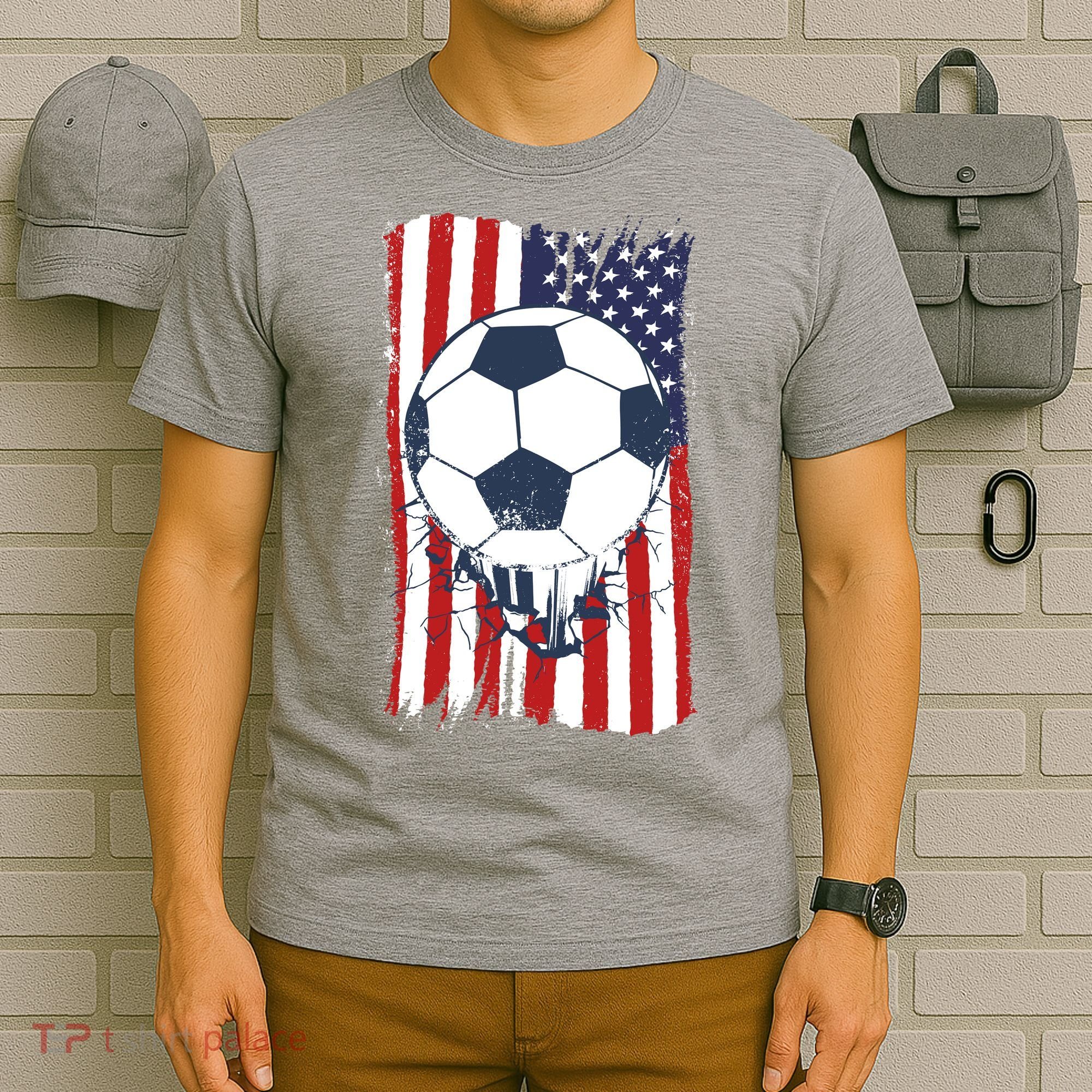 USA Flag Soccer Lover T-Shirt