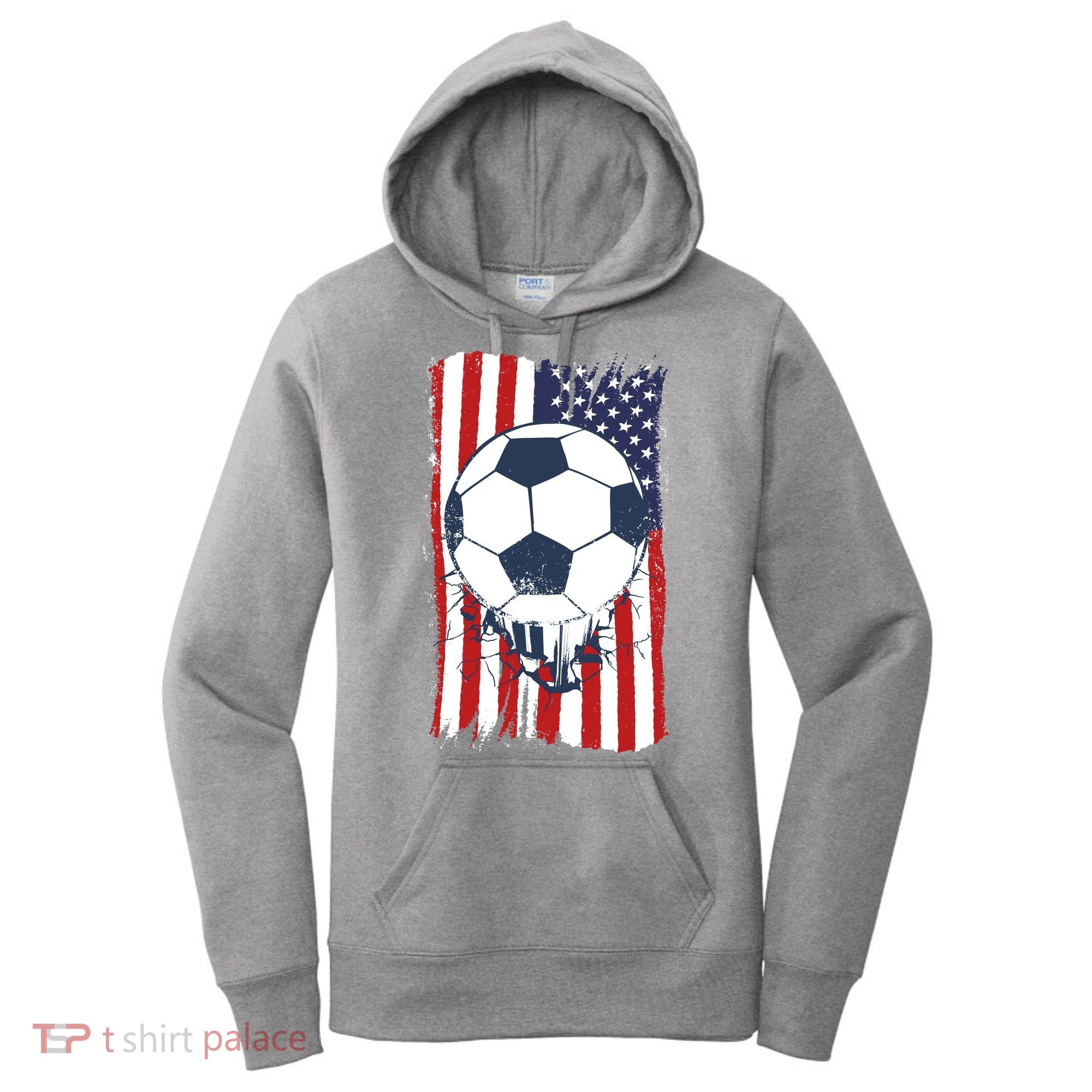 USA Flag Soccer Lover Women's Hoodie
